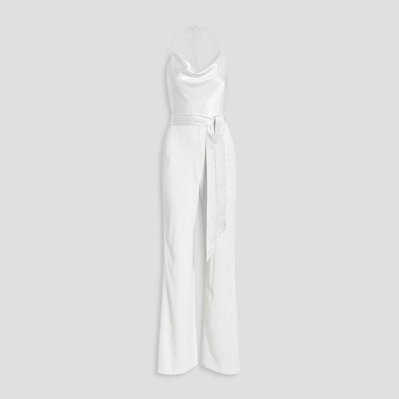 Alice + Olivia Pants - ALICE + OLIVIA
Primrose draped satin-paneled crepe halterneck jumpsuit